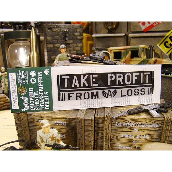 ことわざステンシル転写ステッカー　（損して得とれ）　アメリカ雑貨　アメリカン雑貨　車　シール　ブラン...