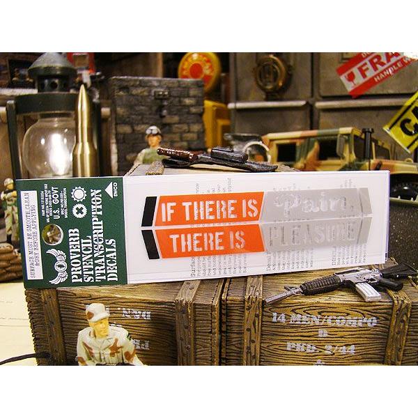 ことわざステンシル転写ステッカー　（苦あれば楽あり）　アメリカ雑貨　アメリカン雑貨　車　シール　ブラ...