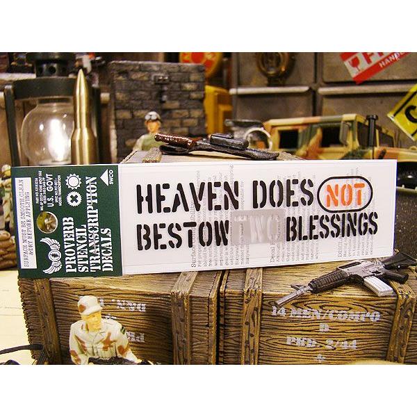 ことわざステンシル転写ステッカー　（天は二物を与えず）　アメリカ雑貨　アメリカン雑貨　車　シール　ブ...