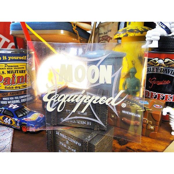 ムーン　イクイップド　抜きステッカー　（アイアンクロス/シルバー）　アメリカン雑貨 アメリカ雑貨　車...