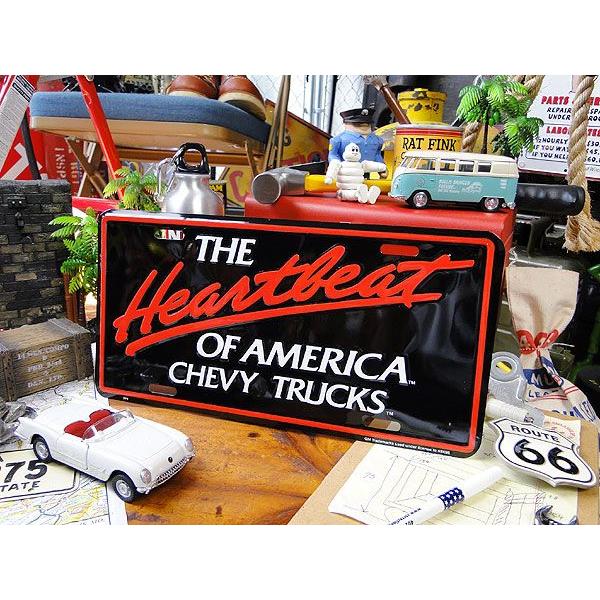 シェビー　トラック　ライセンスプレート　（ハートビート）　アメリカ雑貨　アメリカンな雑貨屋さん　ガレ...