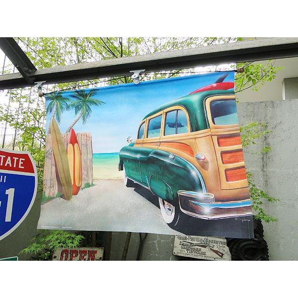 サーフウッディワゴン　タペストリー アメリカン雑貨 アメリカ雑貨