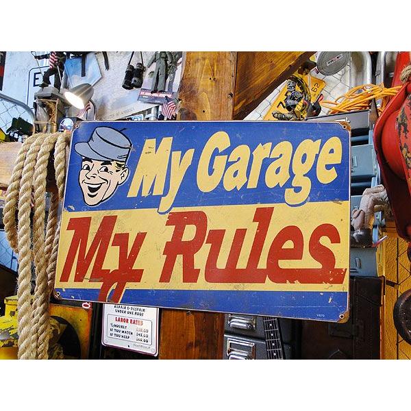★稀少な絶盤品★ 「オレのガレージ最高！」　U.S.ヘヴィースチールサイン アメリカン雑貨 アメリカ...