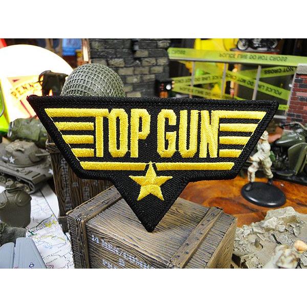 トップガン　ミリタリーワッペン　（ゴールド/ブラック）　アメリカ雑貨　アメリカン雑貨　アメリカ　アル...