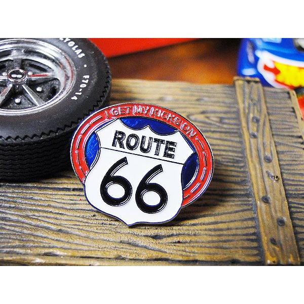 ルート66　ピンバッジ　（マイキックスオン）　アメリカ雑貨　アメリカン雑貨　ブランド