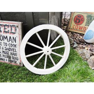 アンティーク木製車輪　（ホワイト/Sサイズ）　アメリカン雑貨　アメリカ雑貨