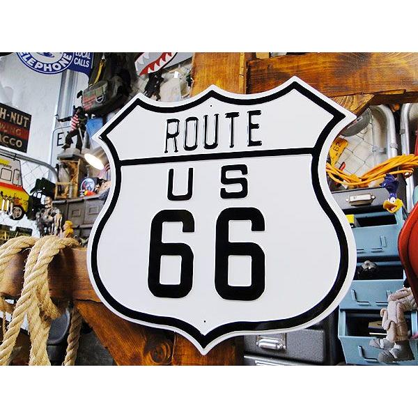 ルート66 ロードサイン　エンボス　ティンサイン アメリカ雑貨 アメリカン雑貨 サインプレート ティ...