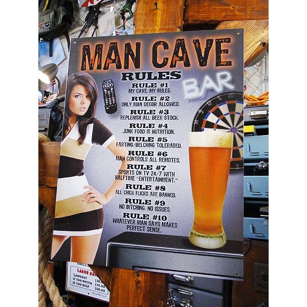 男の秘密基地　バーのオキテ　ブリキ看板　■ アメリカン雑貨 アメリカ雑貨