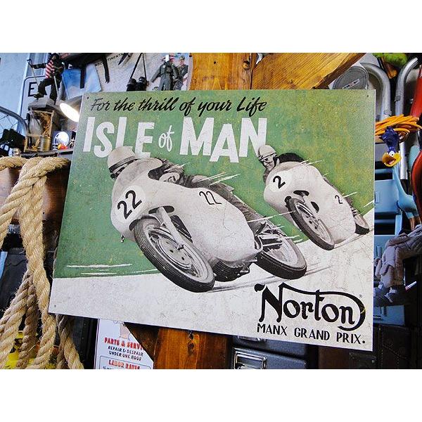 ノートン　ブリキ看板　（アイル・オブ・マン）　アメリカ雑貨　アメリカン雑貨　サインプレート　ブランド