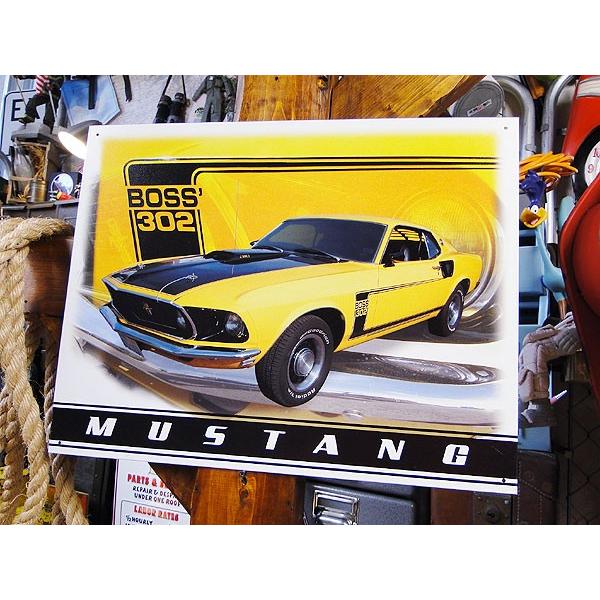 フォード 69年マスタング BOSS302　ブリキ看板 アメリカ雑貨 アメリカン雑貨