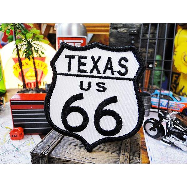 ルート66　ワッペン　（テキサス）　アメリカ雑貨　アメリカン雑貨　アイロン　キャラクター　ファッショ...