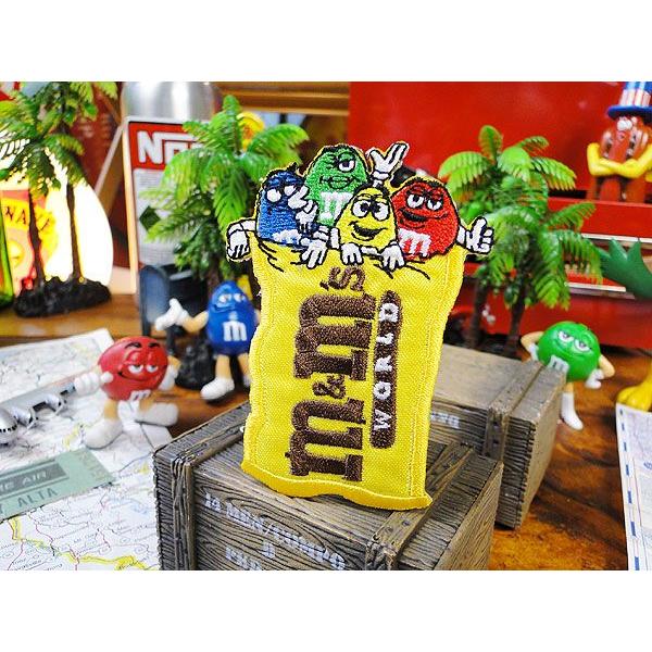 カンパニーキャラクターワッペン　（m&amp;m'sパッケージ）　アメリカ雑貨　アメリカン雑貨　アイロンキャ...