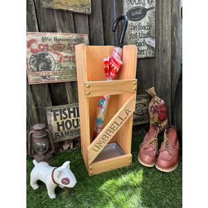 かさ立て（小） アルミ受皿付き うす茶  ■ アメリカン雑貨 アメリカ雑貨