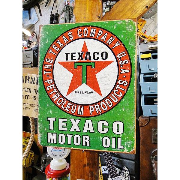 テキサコ　ブリキ看板　（ヴィンテージロゴ）　■ アメリカン雑貨 アメリカ雑貨