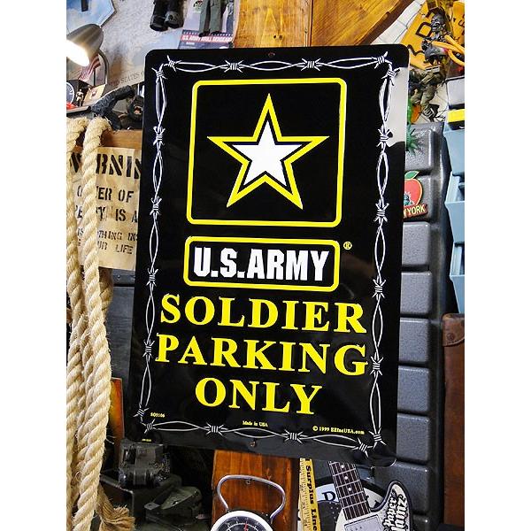 アメリカ　ブリキ看板　U.S.アーミーソルジャー専用駐車場　（NEWロゴ）　アメリカ雑貨　アメリカン...
