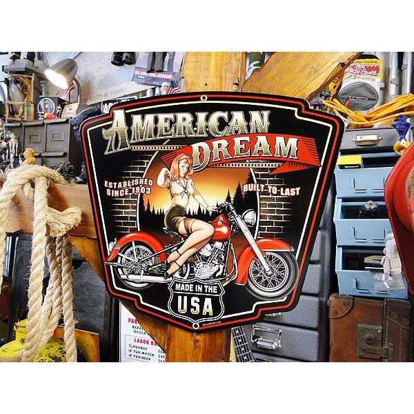 アメリカンドリーム　U.S.ヘヴィースチールサイン　（シールドシェイプカット）　アメリカ雑貨　アメリ...