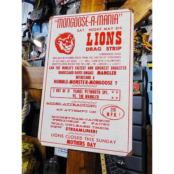 ライオンズ　ドラッグストリップ　U.S.ヘヴィースチールサイン アメリカ雑貨 アメリカン雑貨