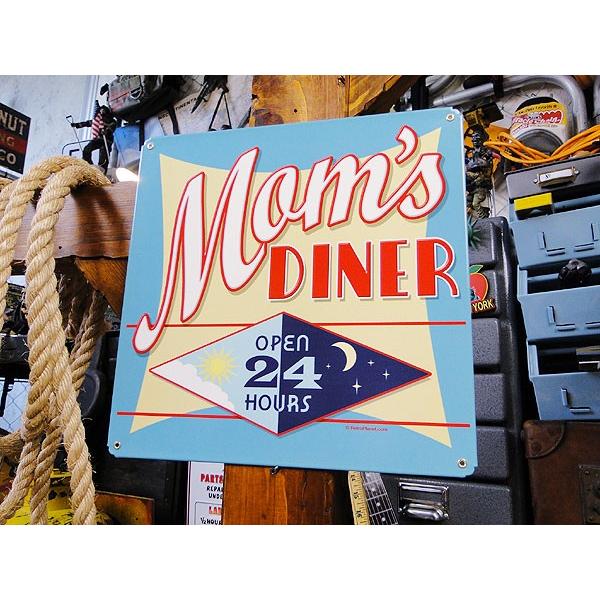 ★稀少な絶盤品★ ママのダイナー　（24時間営業中）　U.S.ヘヴィースチールサイン　アメリカン雑貨...