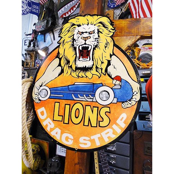 ライオンズ　ドラッグストリップ　U.S.ヘヴィースチールサイン アメリカ雑貨 アメリカン雑貨