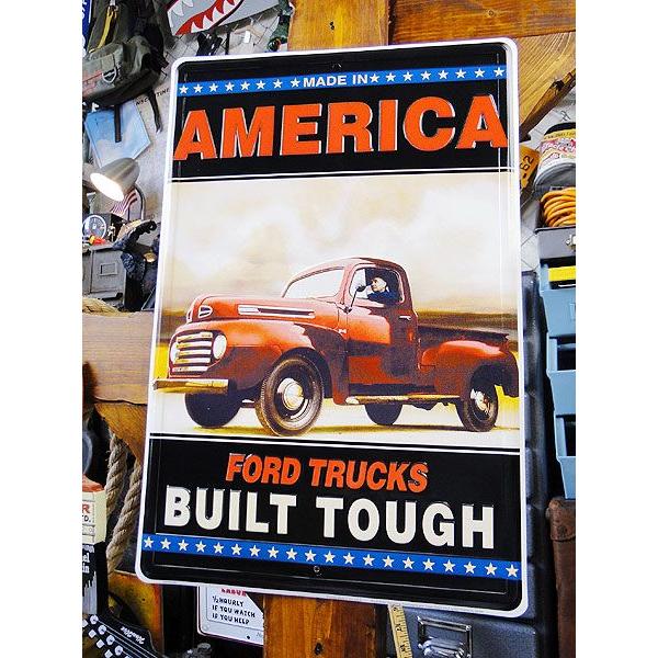 フォード　トラック　ブリキ看板　（AMERICA）　アメリカ雑貨　アメリカン雑貨　サインプレート　テ...