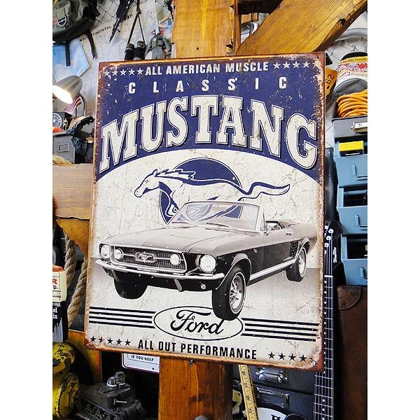 フォード　クラシック　マスタング　ブリキ看板　■ アメリカン雑貨 アメリカ雑貨