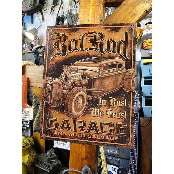 ラットロッドガレージ　ブリキ看板 アメリカ雑貨 アメリカン雑貨