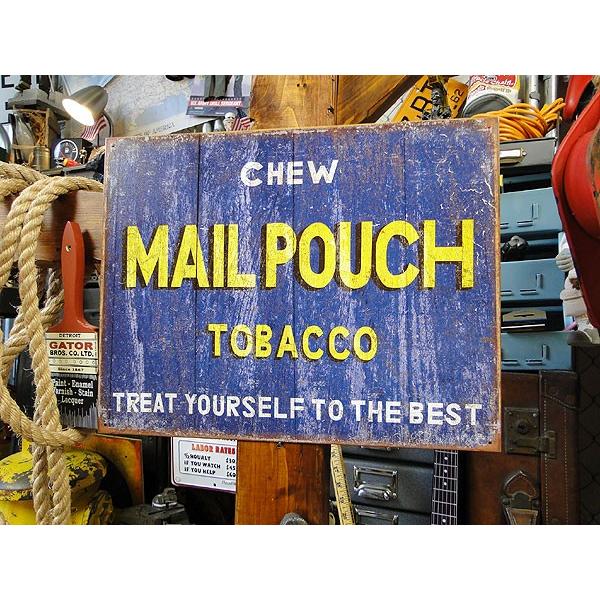 メイルポーチたばこ　ブリキ看板 アメリカ雑貨 アメリカン雑貨