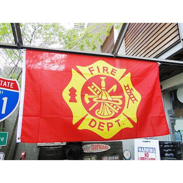 ファイヤーデプト　ビッグサイズフラッグ　（イエローロゴ）　■　アメリカ雑貨　アメリカン雑貨　ミリタリ...