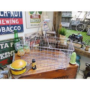 ワイヤーバスケット（クローム/Lサイズ） アメリカン雑貨