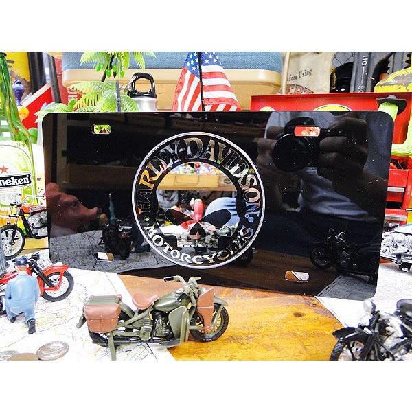 ハーレーダビッドソン　ライセンスプレート　（スカル/ミラーロゴ）　アメリカ雑貨　インテリア　グッズ　...