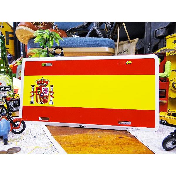 世界の国旗　ライセンスプレート　（スペイン）　アメリカ雑貨　アメリカン雑貨　壁飾り　おしゃれな雑貨屋...