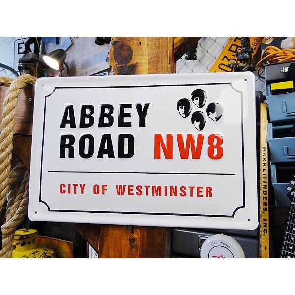 有名人＆ミュージシャン　3Dメタルサイン　（アビイロード）　アメリカ雑貨　アメリカン雑貨