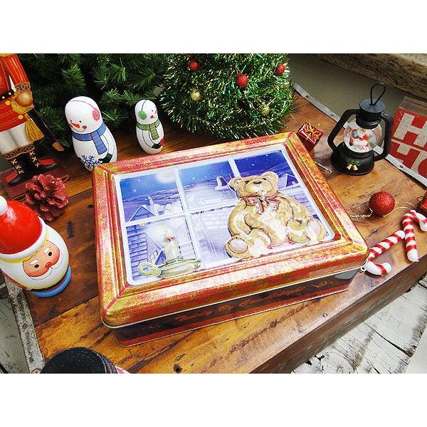 テディベアー　クリスマスティンボックス アメリカン雑貨 アメリカ雑貨
