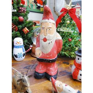 サンタクロース 木彫り人形 ワーキングサンタ （小さいサイズ