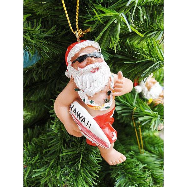ハワイアン　クリスマスオーナメント　（サーフボードサンタ）　アメリカン雑貨　アメリカ雑貨