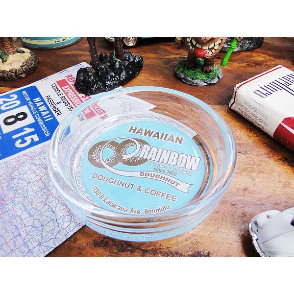 ハワイアン　ガラスアシュトレイ　（レインボードーナツ）　アメリカン雑貨 アメリカ雑貨