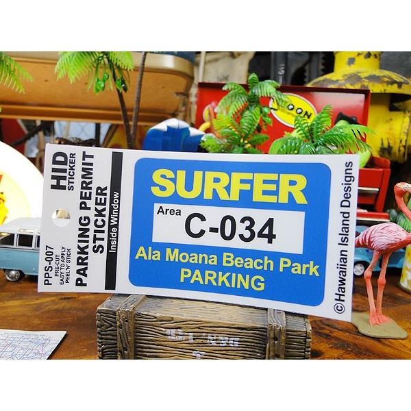 サーファーパーキングパーミット　ステッカー　（アラモアナビーチ）　アメリカ雑貨　アメリカン雑貨 爆買