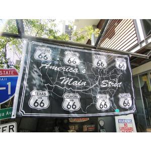 ルート66　ビッグサイズフラッグ　（メインストリート）　アメリカ雑貨　アメリカン雑貨　旗　インテリア...