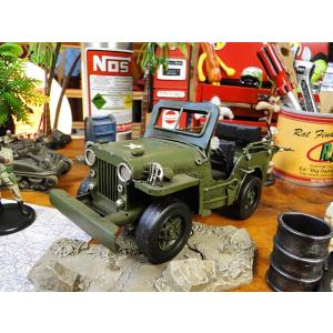 ミリタリージープ　ブリキオブジェ アメリカ雑貨 アメリカン雑貨 人気 インテリア おしゃれな部屋 通...