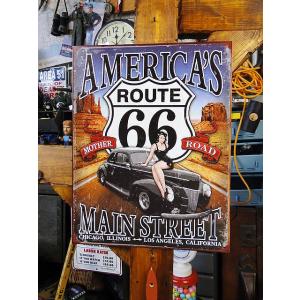 ルート66　ブリキ看板　アメリカンメインストリート 　アメリカン雑貨 アメリカ雑貨