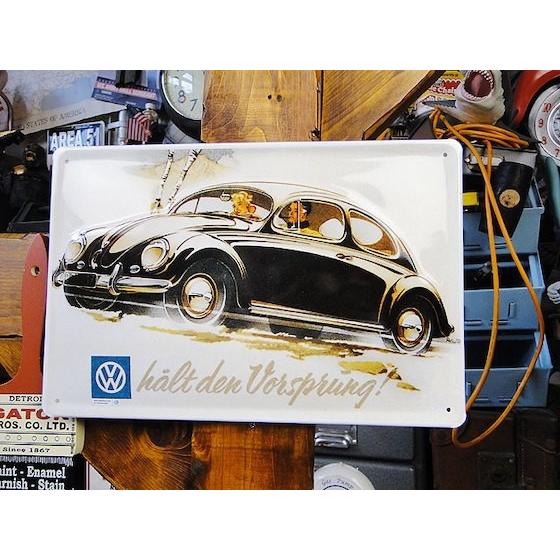 世界の名車＆クラシックカー　3Dメタルサイン　（フォルクスワーゲン　タイプ1）　アメリカ雑貨　アメリ...