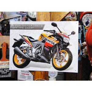 国産バイク　ブリキ看板 ホンダ CBR250R レプソル アメリカ雑貨 アメリカン雑貨 アメリカ 雑...