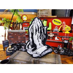 アメリカンバイカーズワッペン　（PRAYER HANDS）　アメリカ雑貨　アメリカン雑貨