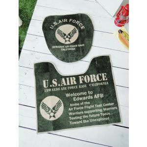 U.S.エアフォースのトイレマットセット アメリカ雑貨 アメリカン雑貨 ミリタリー  おしゃれ 男前 インテリア マット 滑り止め フタカバー