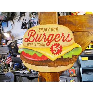 ハンバーガー　エンボス　ティンサイン アメリカ雑貨 アメリカン雑貨 サインプレート ティンサインボー...