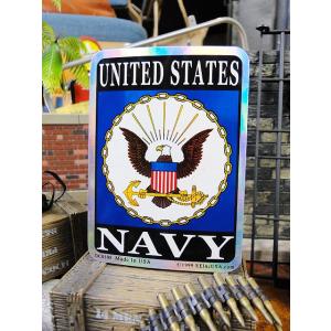 ミリタリープリズムステッカー　スクエア　Sサイズ　（U.S.ネイビー）　アメリカ雑貨　アメリカン雑貨