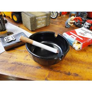 アメリカのメラミン灰皿　ラウンド　（ブラック）　アメリカン雑貨 アメリカ雑貨