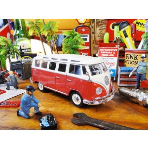1/24 1962 ワーゲン タイプ2 バス 赤 アーリーバス 6ボルト VW