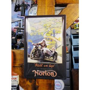 世界のオートバイ　3Dメタルサイン　（ノートン/サイドカー）　アメリカン雑貨　アメリカ雑貨