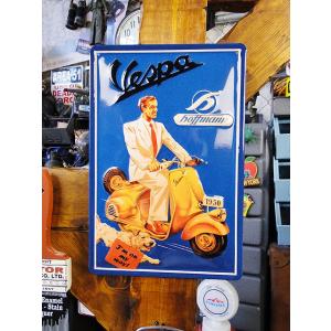 世界のオートバイ　3Dメタルサイン　（ベスパ/ホフマン）　アメリカン雑貨　アメリカ雑貨